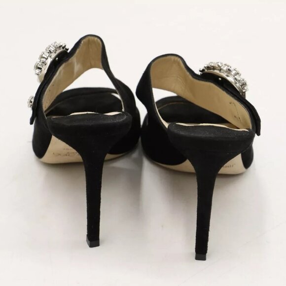 Jimmy Choo Saf 85 Crystal-Embellished Suede Sandals Size 39.5/US 9.5 - Picture 3 of 15